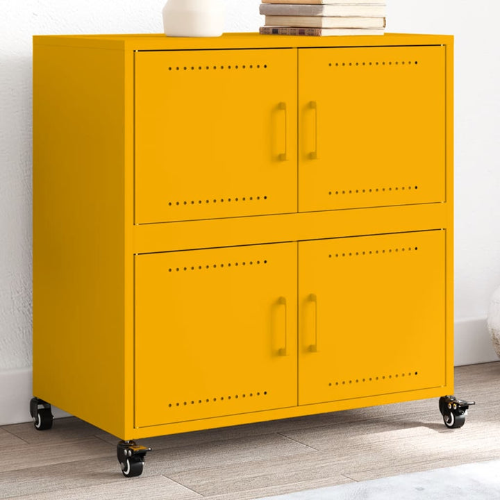 skab 68x39x72 cm stål sennepsgul