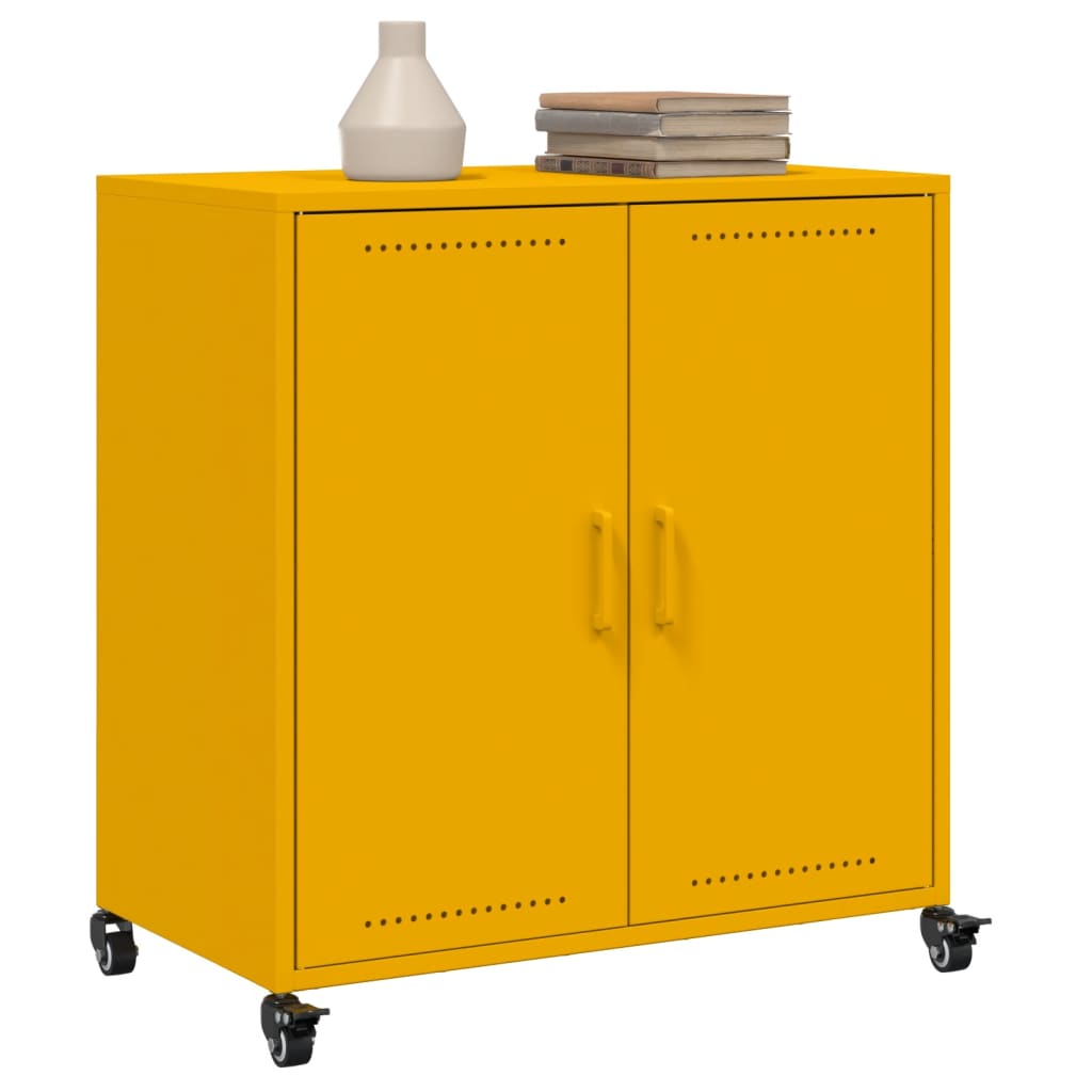 skab 68x39x72 cm stål sennepsgul