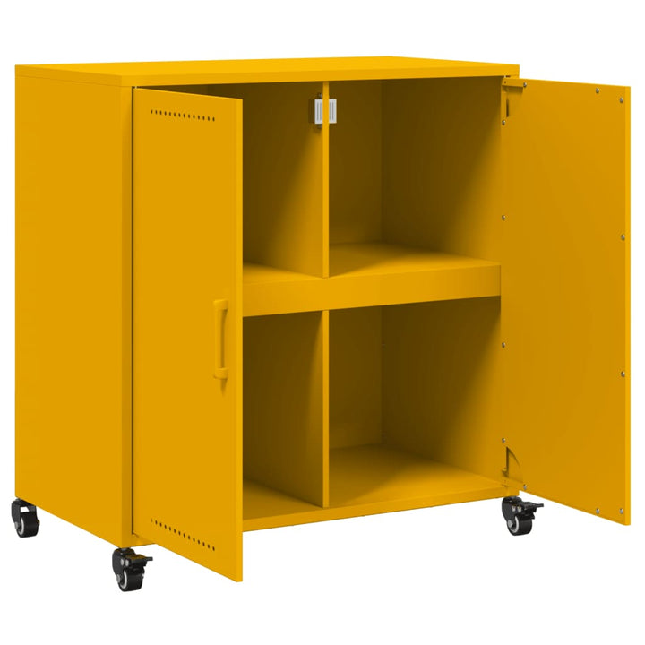 skab 68x39x72 cm stål sennepsgul