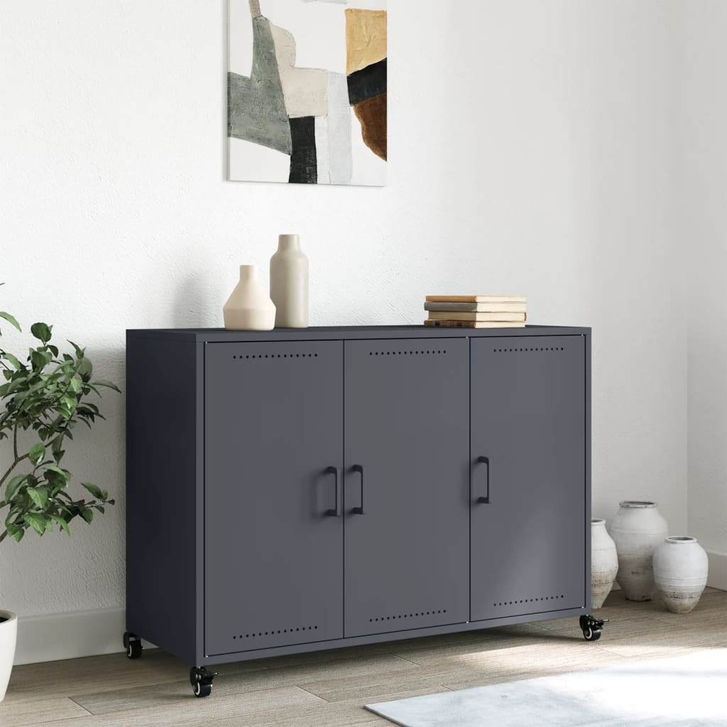 skænk 100,5x39x72 cm stål antracitgrå