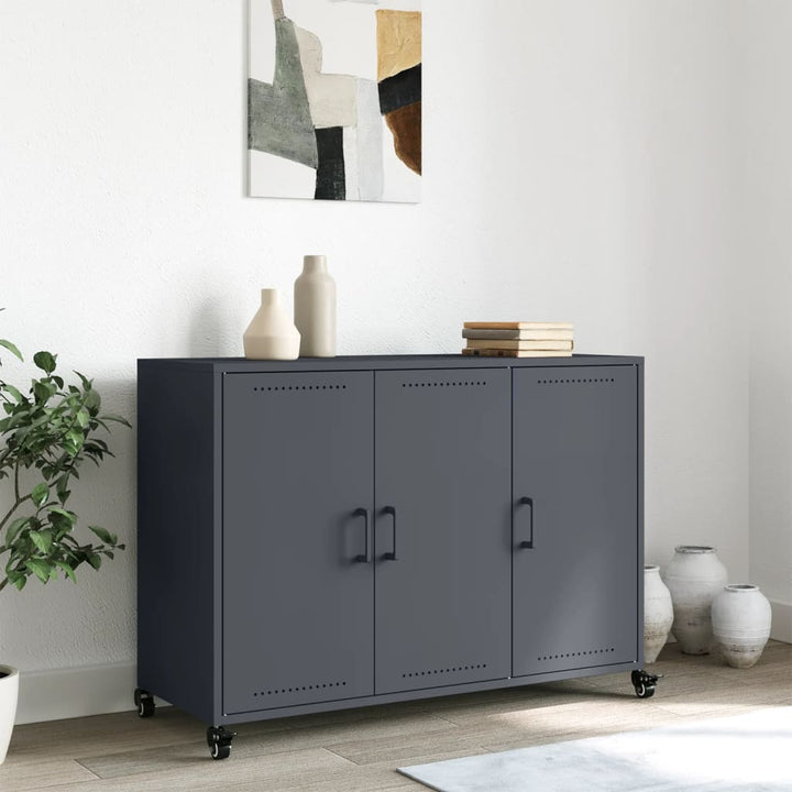 skænk 100,5x39x72 cm stål antracitgrå
