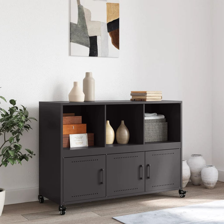 skænk 100,5x39x72 cm stål sort