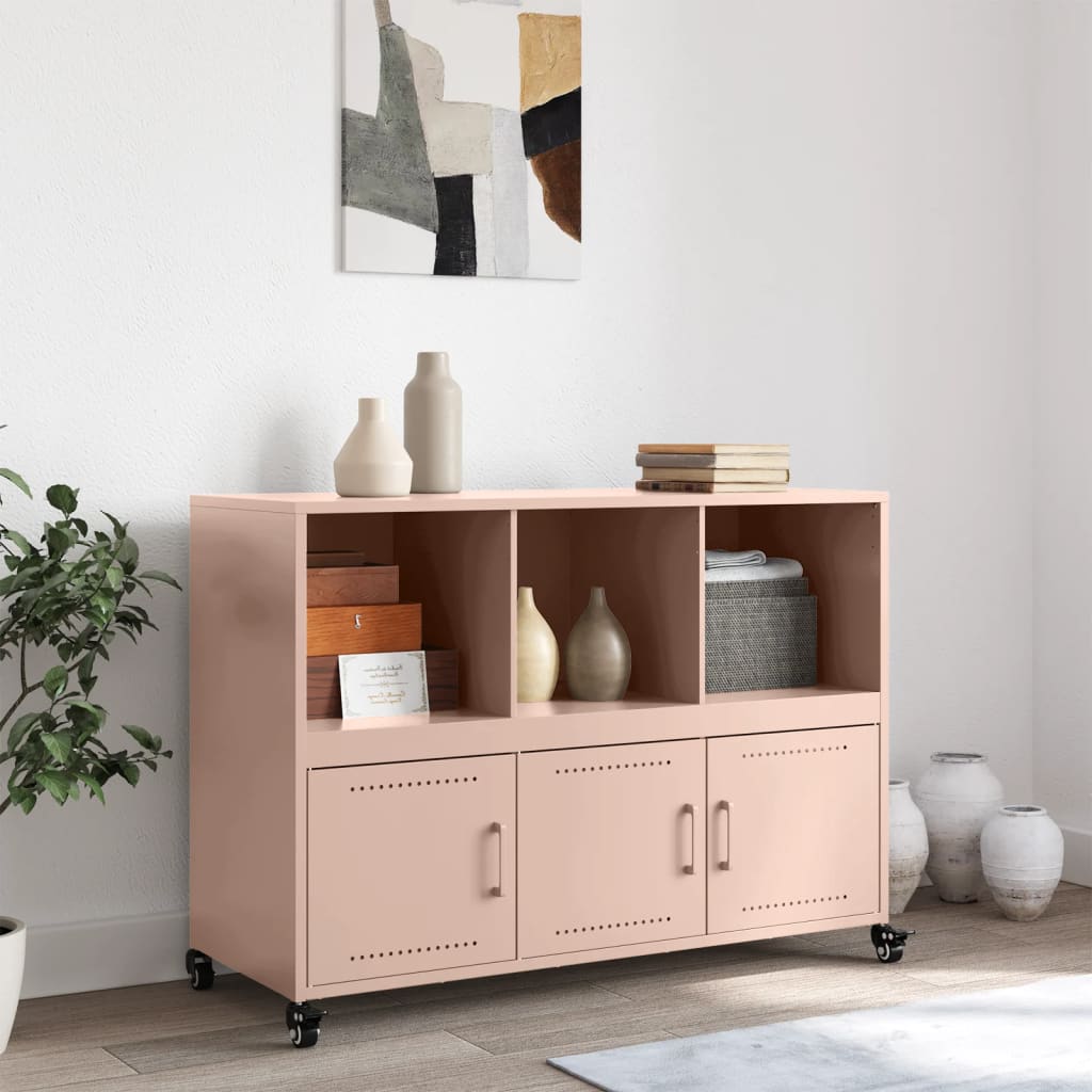 skænk 100,5x39x72 cm stål lyserød