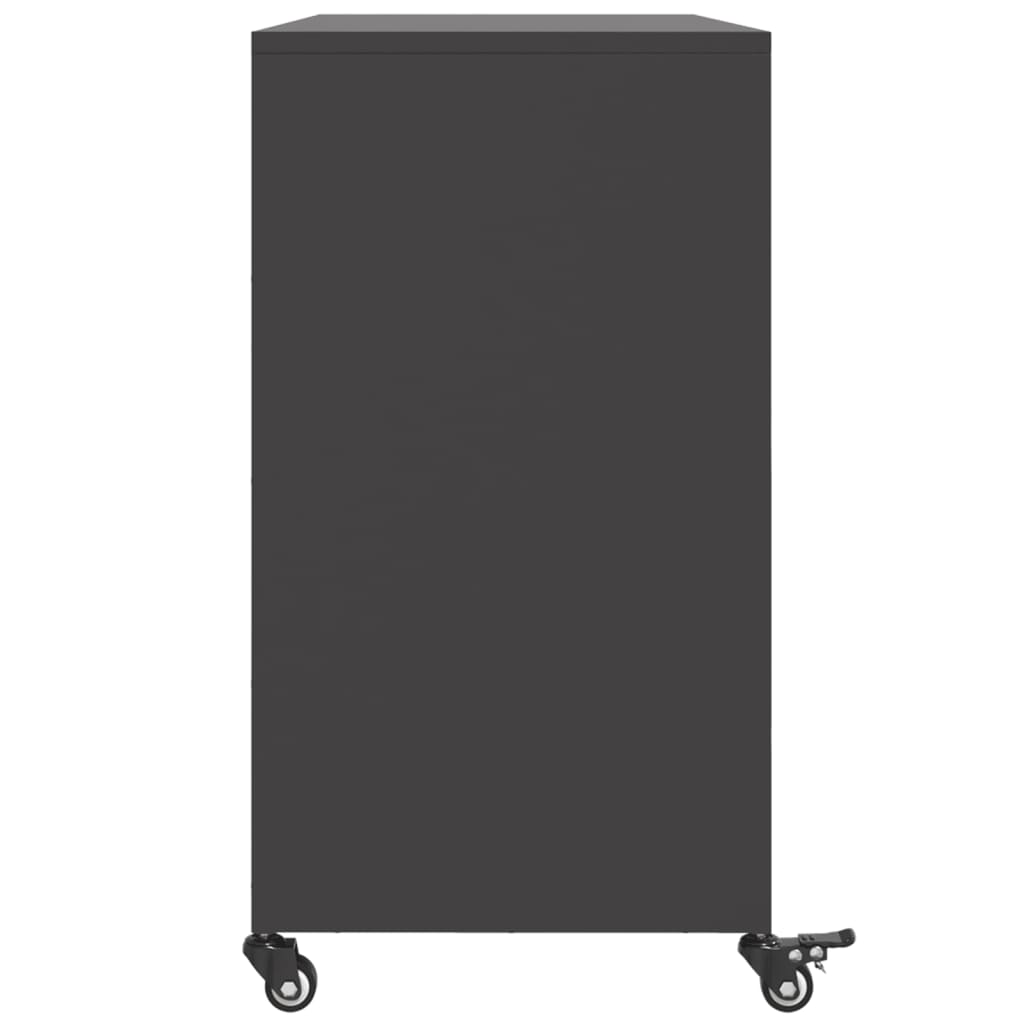 skænk 100,5x39x72 cm stål sort