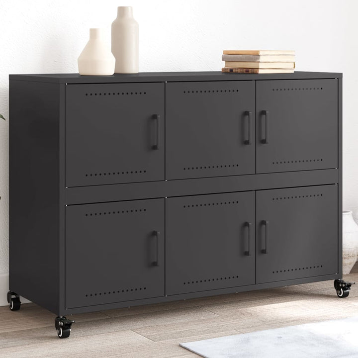 skænk 100,5x39x72 cm stål sort