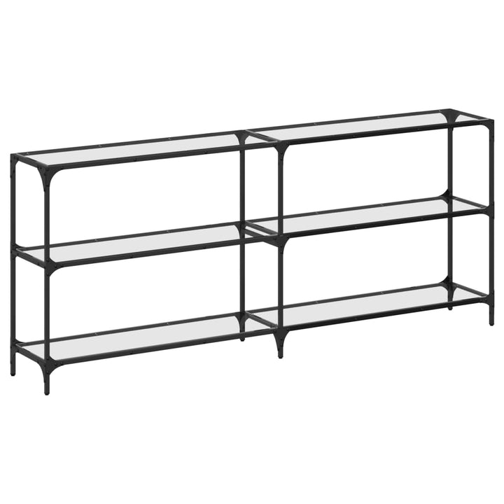 konsolbord med transparent glastop 194,5x30x81 cm stål