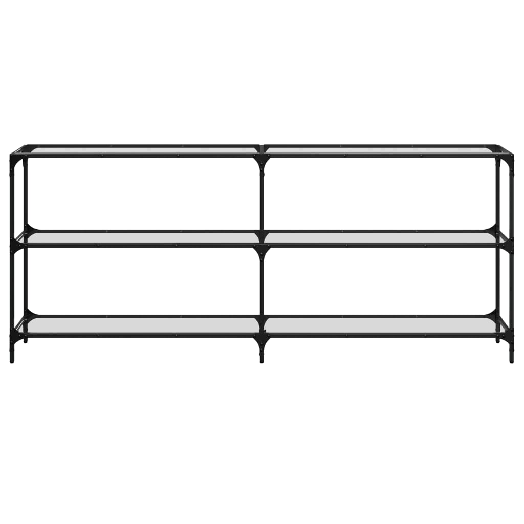 konsolbord med transparent glastop 194,5x30x81 cm stål