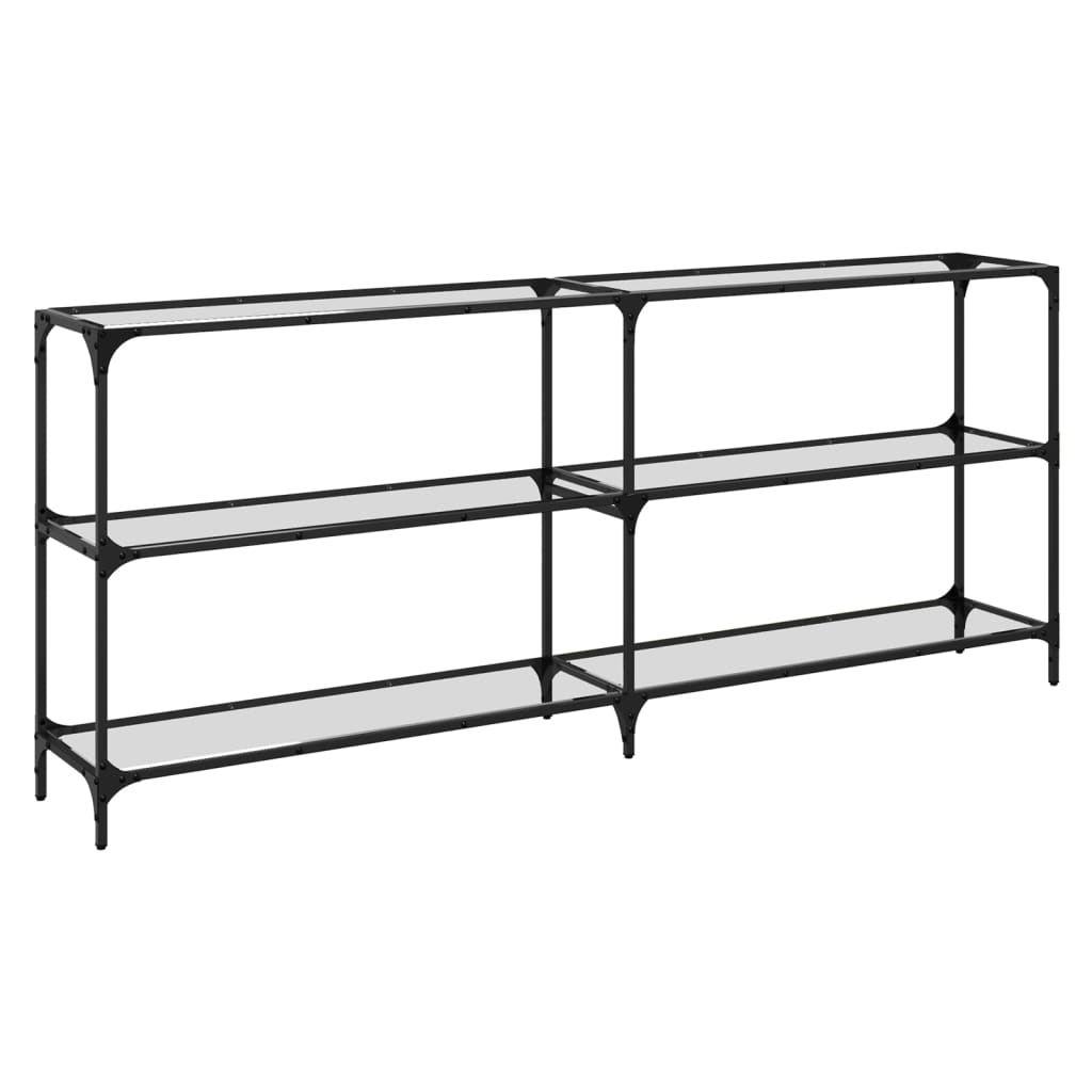 konsolbord med transparent glastop 194,5x30x81 cm stål