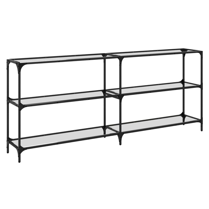 konsolbord med transparent glastop 194,5x30x81 cm stål
