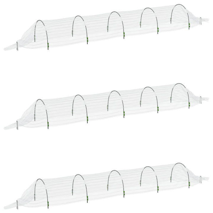 væksttunneller 3 stk. 1,5x5 m glasfiber og PP