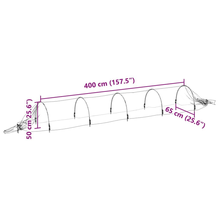 væksttunneller 3 stk. 1,5x5 m glasfiber og PP