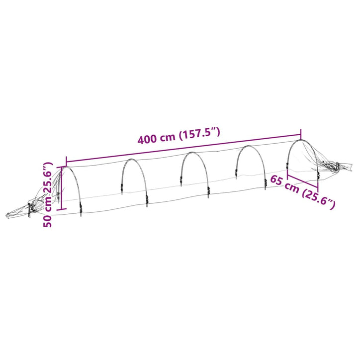 væksttunneller 4 stk. 1,5x5 m glasfiber og PP