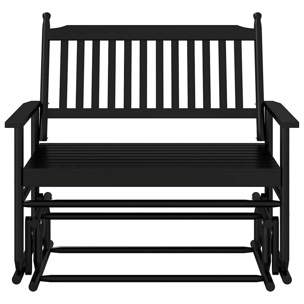 gyngebænk 118x70x104,5 cm massivt poppeltræ sort