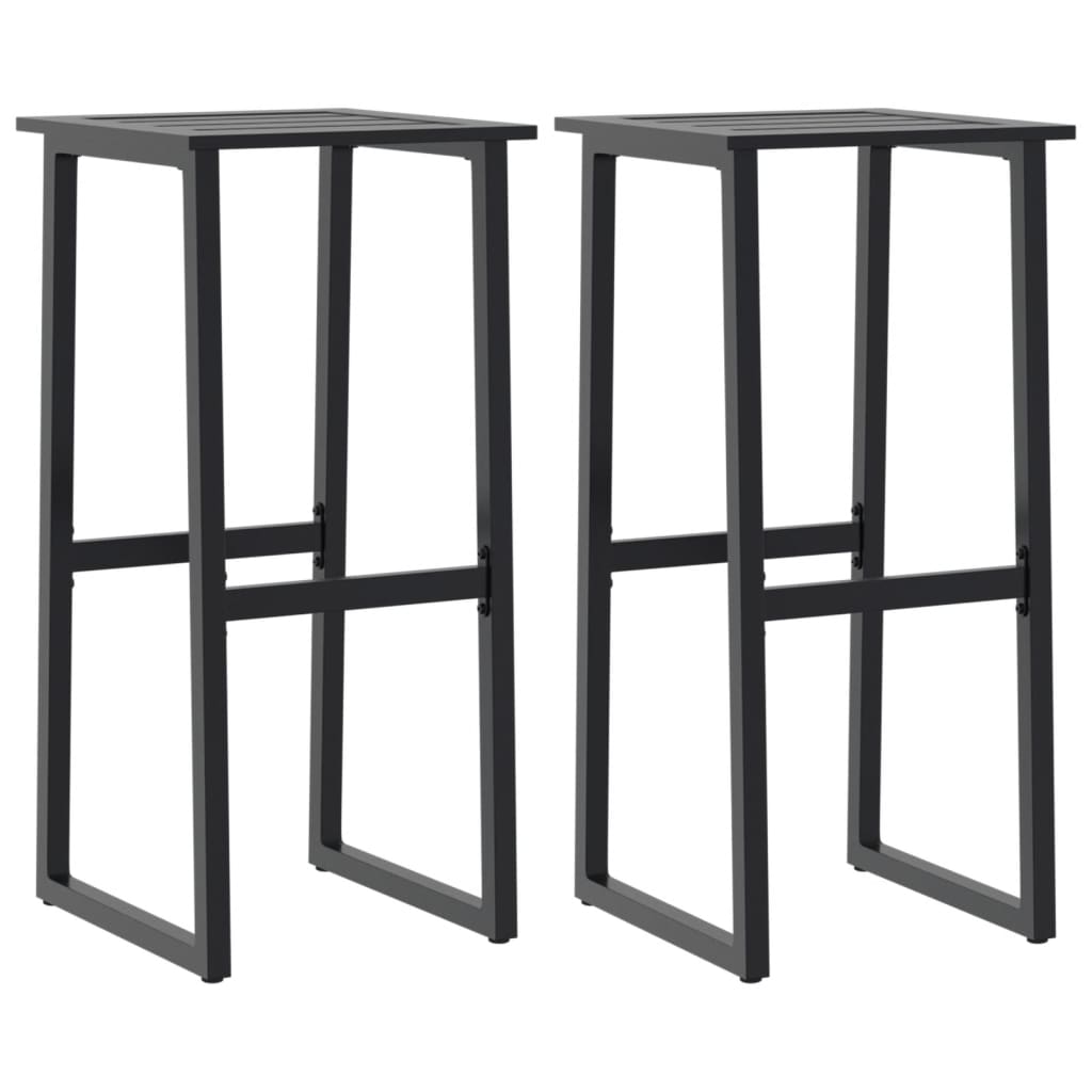 barstole 2 stk. 38x38x80 cm pulverlakeret stål sort