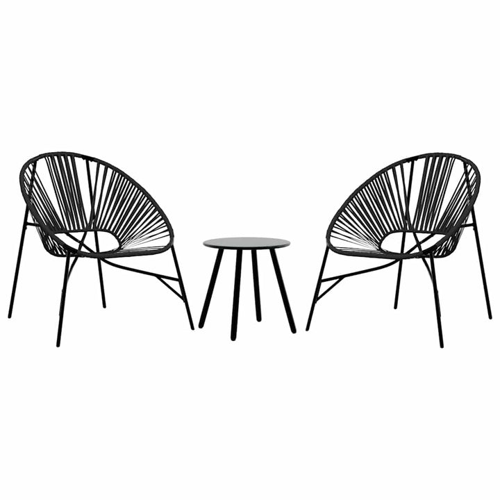 havestolssæt 3 stk. polyrattan sort