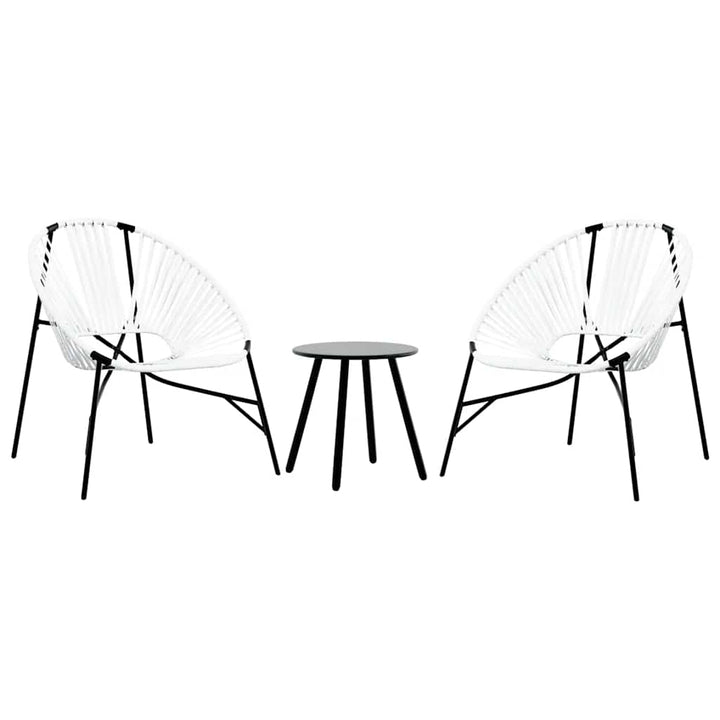 havestolssæt 3 stk. polyrattan sort og hvid