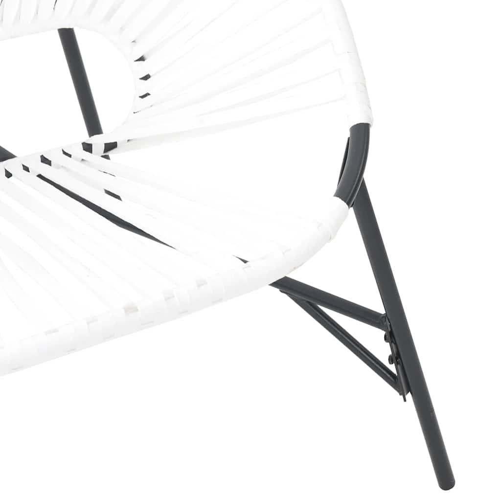 havestolssæt 3 stk. polyrattan sort og hvid