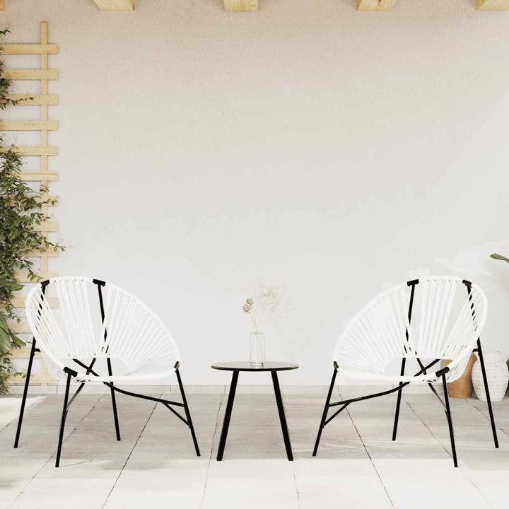 havestolssæt 3 stk. polyrattan sort og hvid