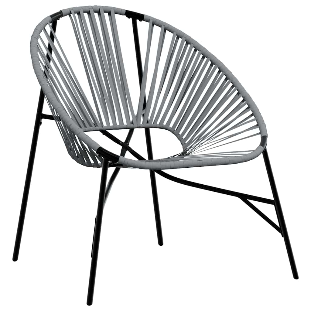 havestolssæt 3 stk. polyrattan sort og lysegrå