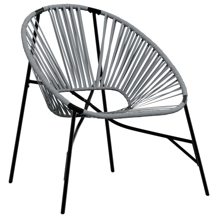 havestolssæt 3 stk. polyrattan sort og lysegrå