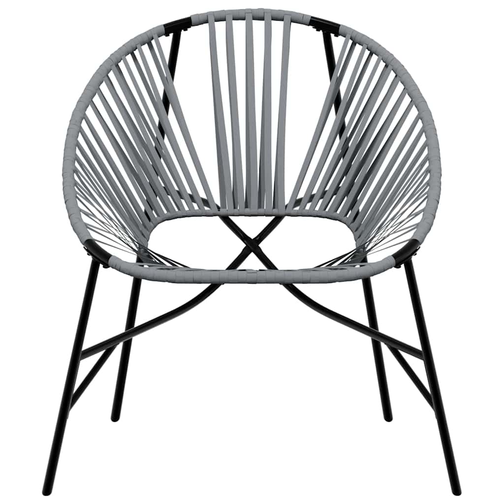 havestolssæt 3 stk. polyrattan sort og lysegrå