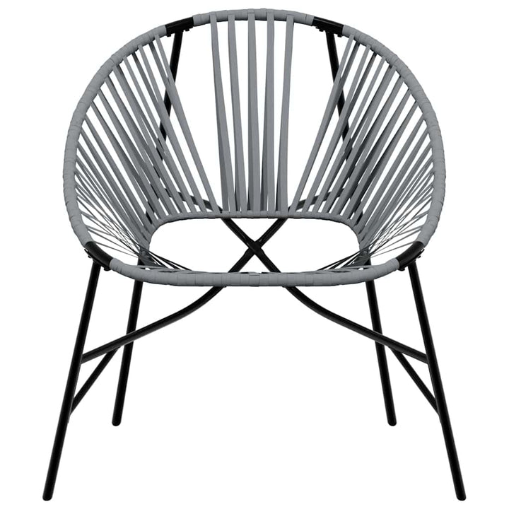 havestolssæt 3 stk. polyrattan sort og lysegrå