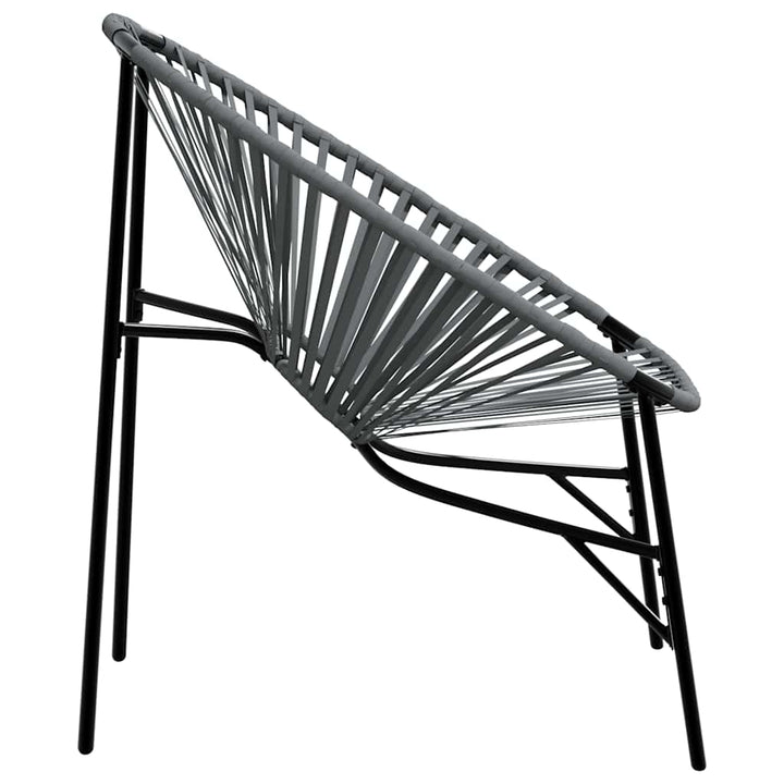 havestolssæt 3 stk. polyrattan sort og lysegrå