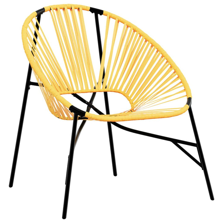 havestolssæt 3 stk. polyrattan sort og gul