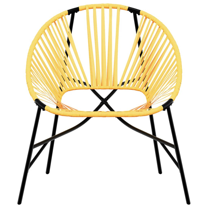 havestolssæt 3 stk. polyrattan sort og gul
