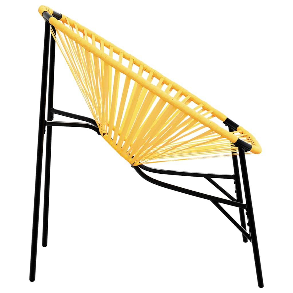 havestolssæt 3 stk. polyrattan sort og gul