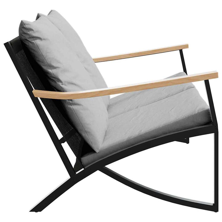 havebænk med hynder 120 cm stål sort