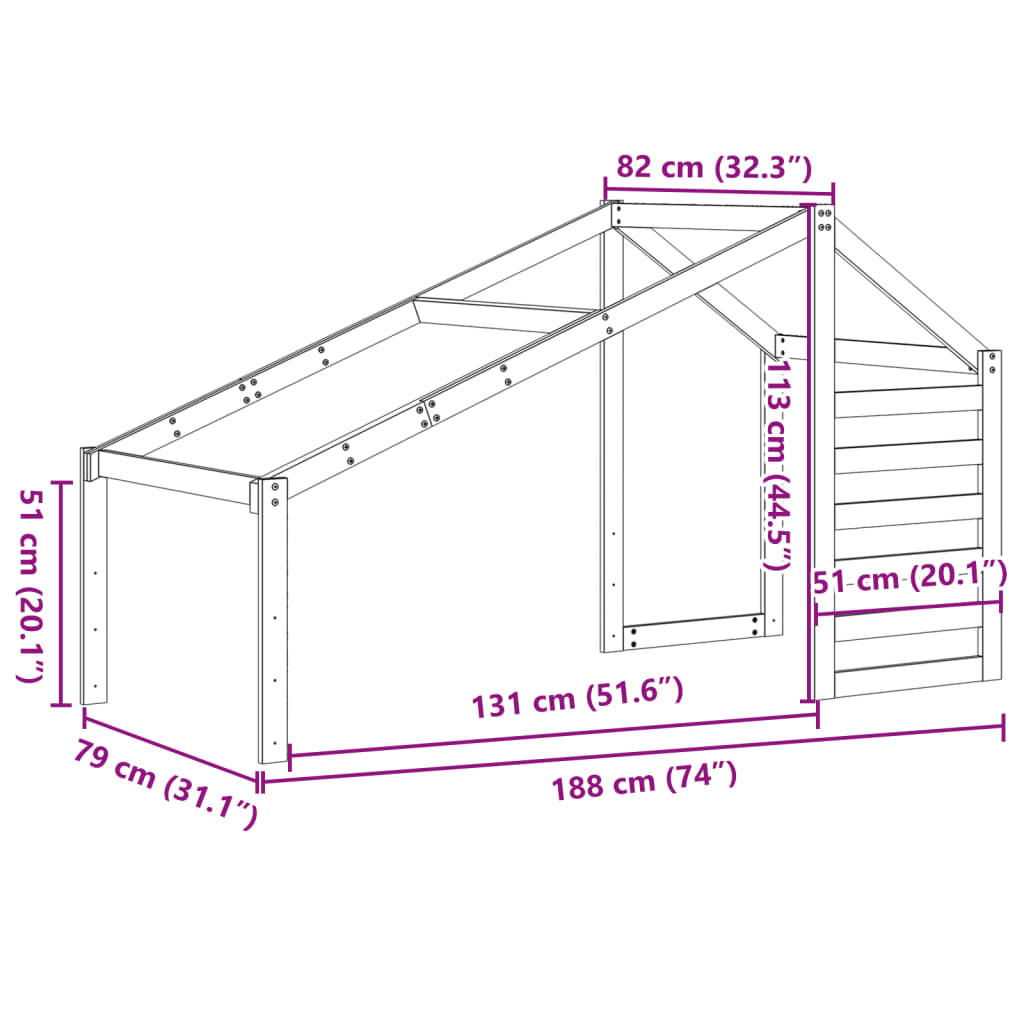 stel til husseng 188x82x113 cm massivt fyrretræ gyldenbrun