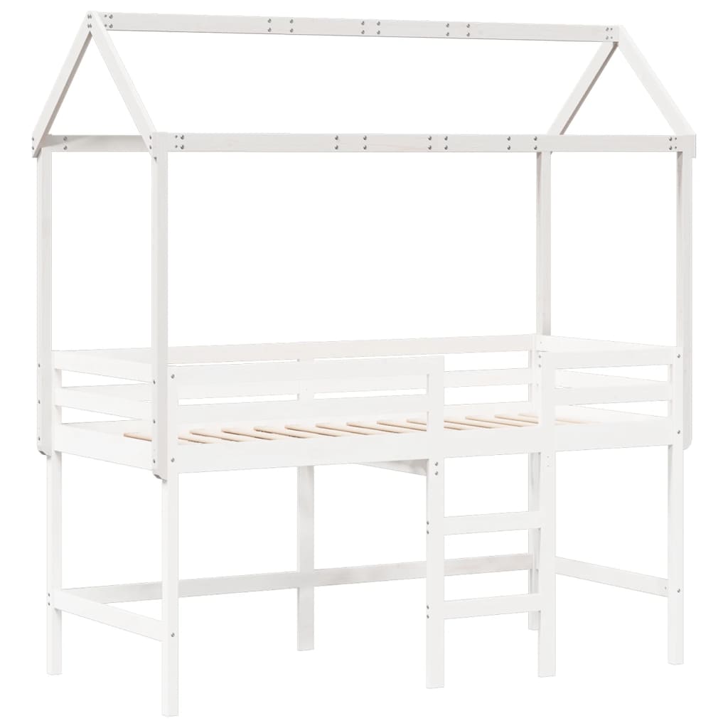 stel til husseng 207x95,5x159 cm massivt fyrretræ hvid
