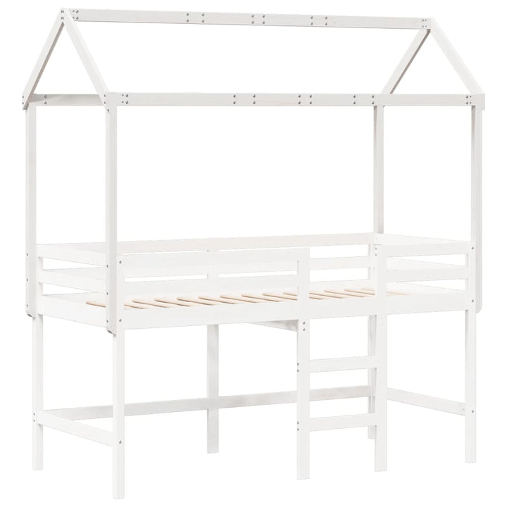 stel til husseng 207x95,5x159 cm massivt fyrretræ hvid