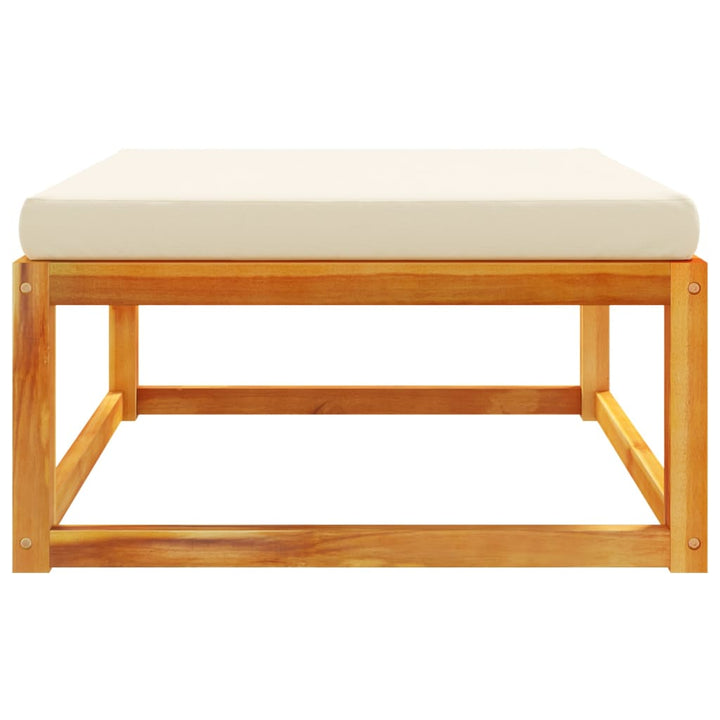 haveskammel med hynde 65x65x29 cm massivt akacietræ
