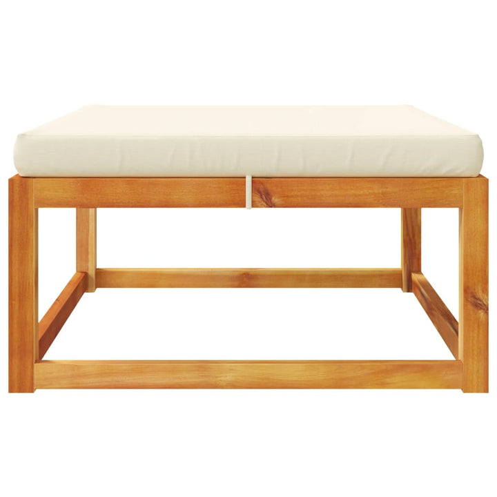 haveskammel med hynde 65x65x29 cm massivt akacietræ