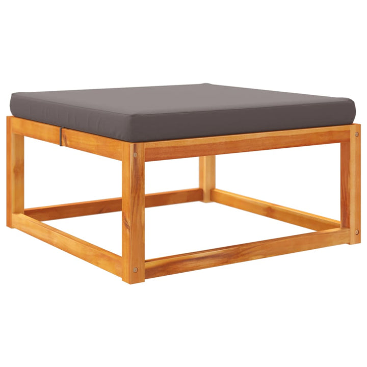 haveskammel med hynde 65x65x29 cm massivt akacietræ