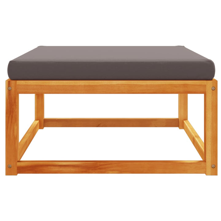 haveskammel med hynde 65x65x29 cm massivt akacietræ