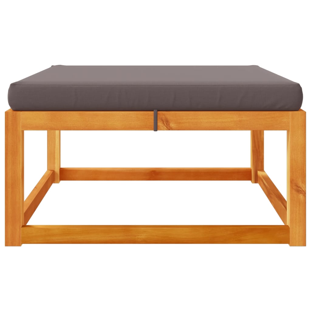 haveskammel med hynde 65x65x29 cm massivt akacietræ