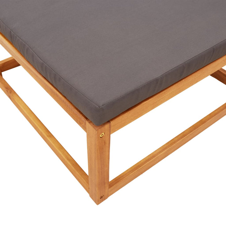 haveskammel med hynde 65x65x29 cm massivt akacietræ