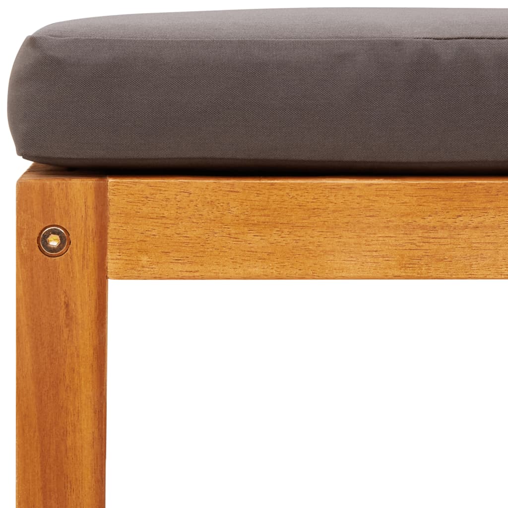 haveskammel med hynde 65x65x29 cm massivt akacietræ
