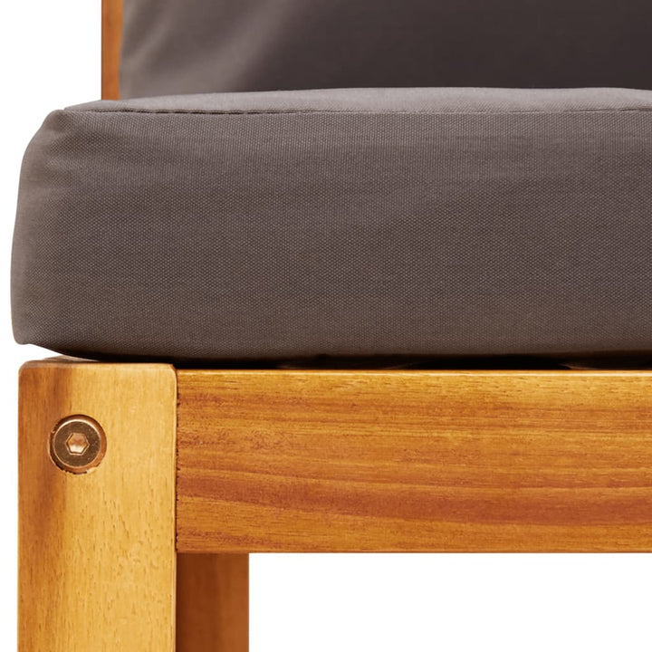 hjørnemodul til havesofa med hynder massivt akacietræ