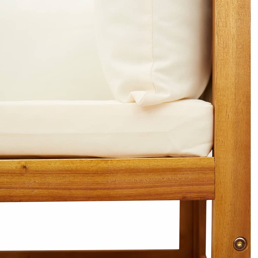 2-personers havesofa med hynder massivt akacietræ