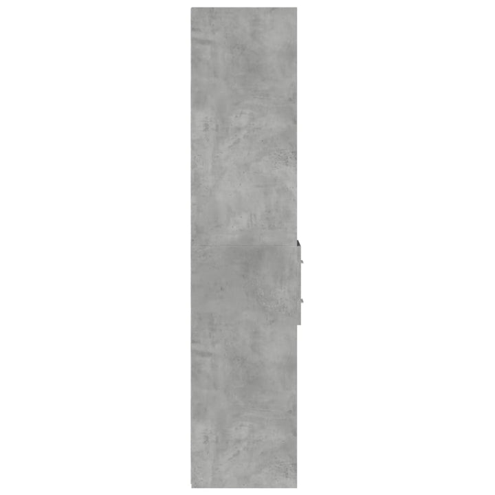 reol 30x42,5x185 cm konstrueret træ betongrå