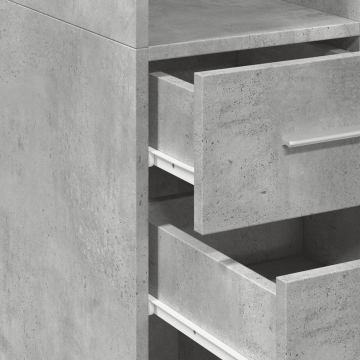 reol 30x42,5x185 cm konstrueret træ betongrå