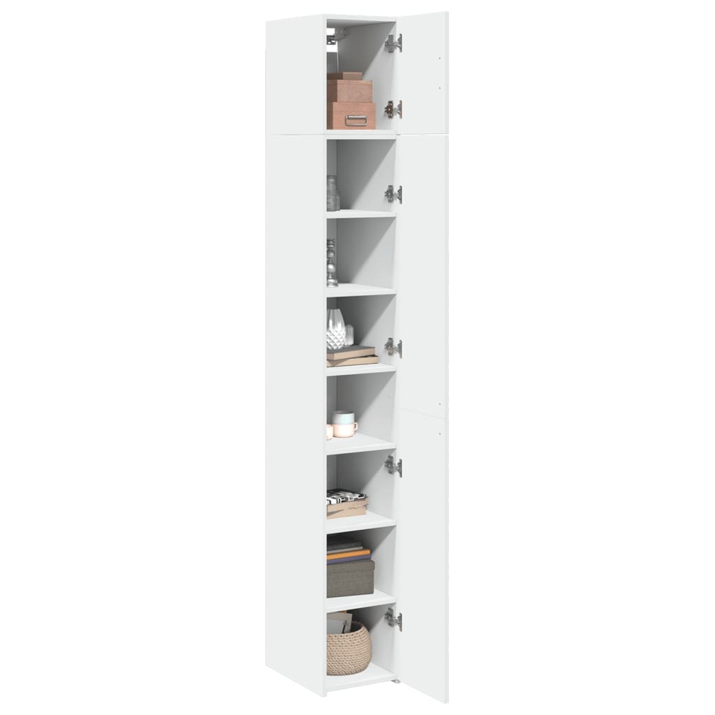 skab 30x42,5x225 cm smalt konstrueret træ hvid