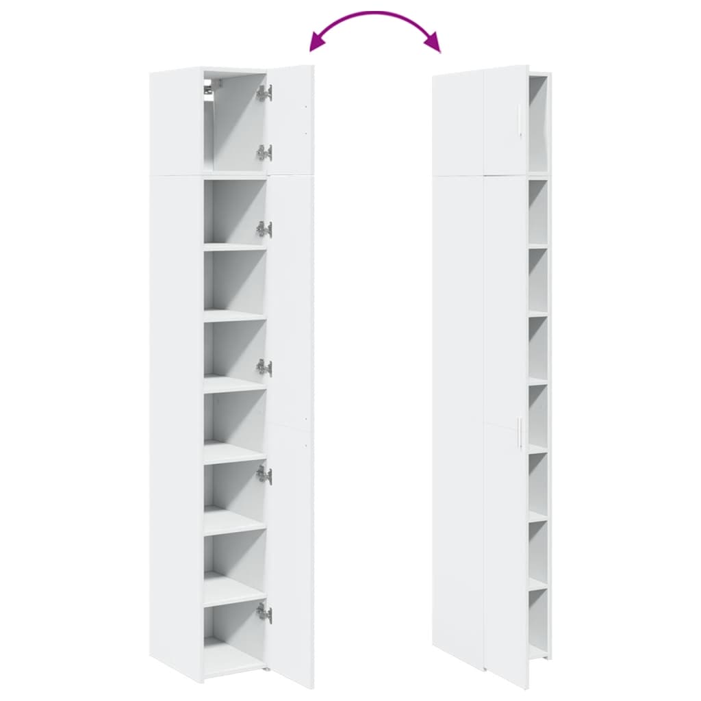 skab 30x42,5x225 cm smalt konstrueret træ hvid