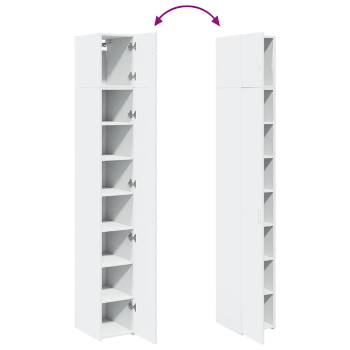 skab 30x42,5x225 cm smalt konstrueret træ hvid