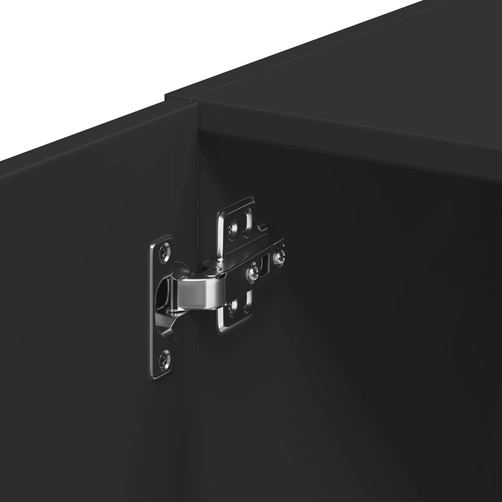 skab 30x42,5x225 cm smalt konstrueret træ sort
