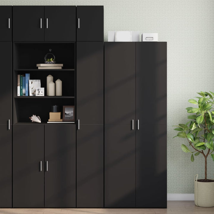 skab 30x42,5x225 cm smalt konstrueret træ sort